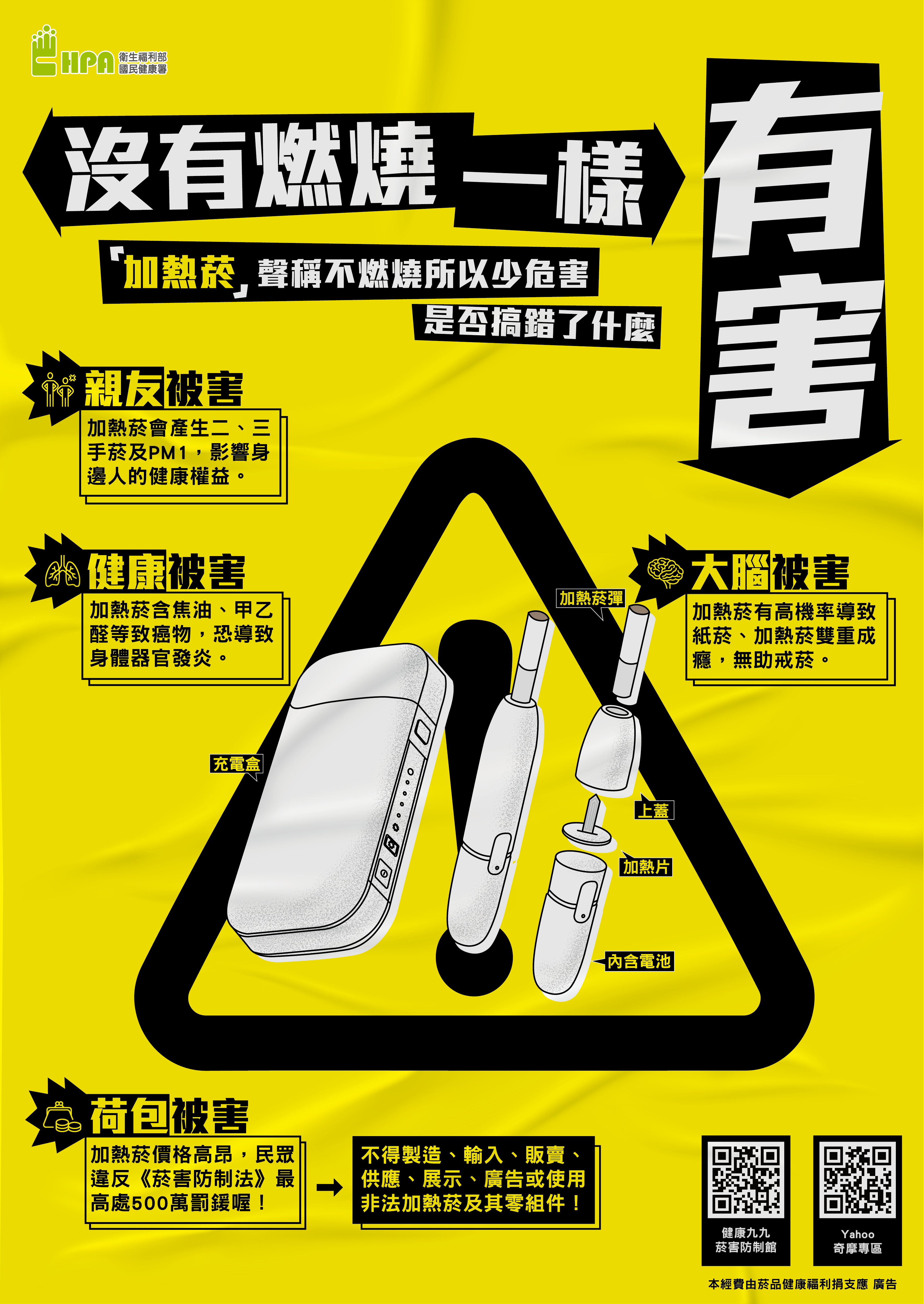 加熱菸危害宣導海報(危害警示款)